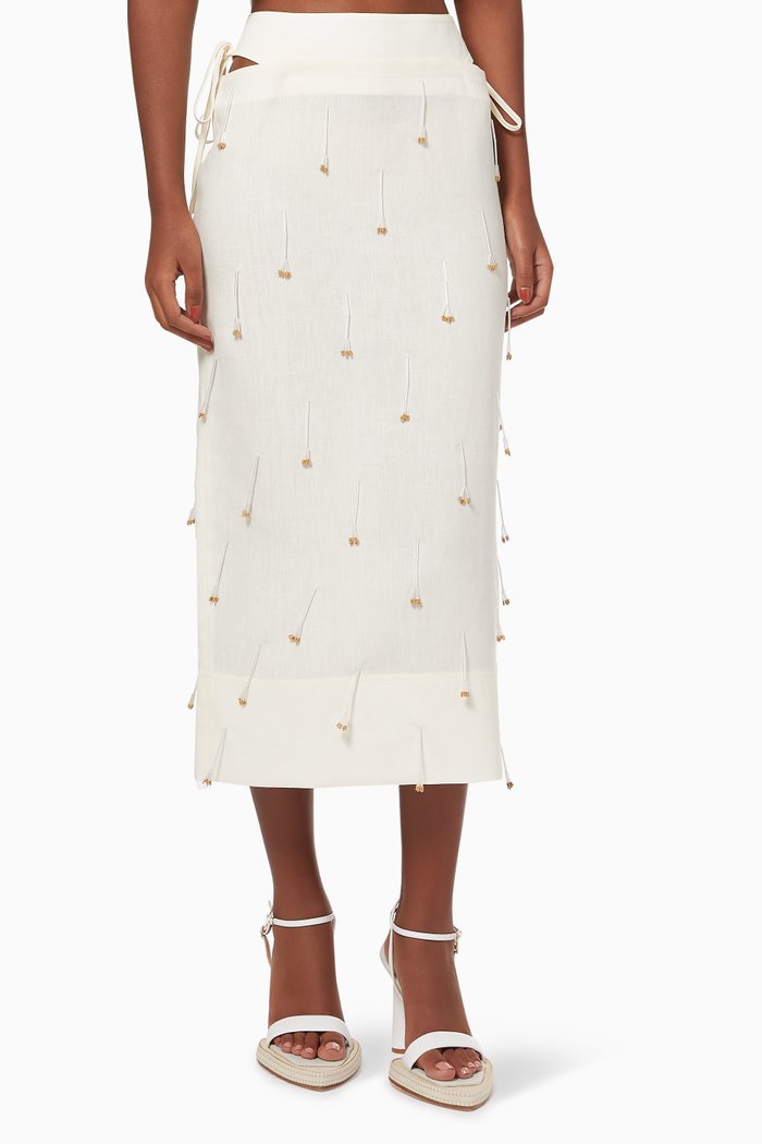 

La Jupe Blé in Linen, Neutral