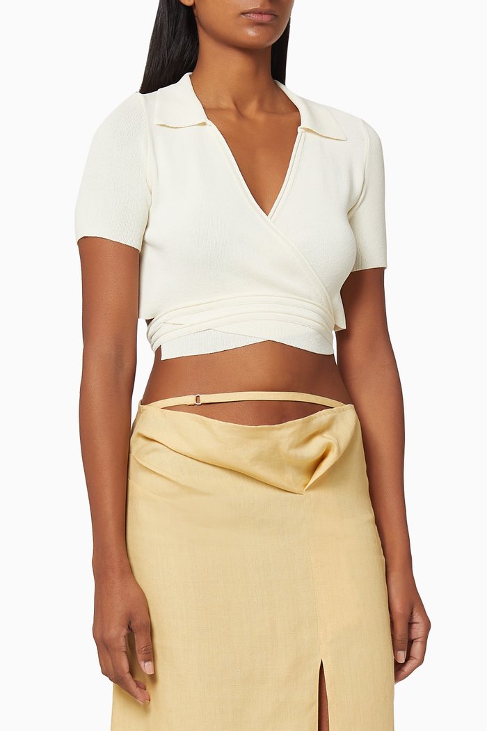 

Le Polo Cache-Cœur in Viscose-Blend, Neutral