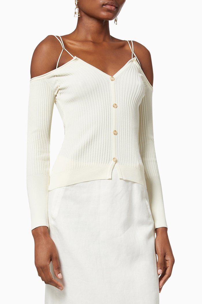 

Le Cardigan Tordu in Viscose-Blend, Neutral