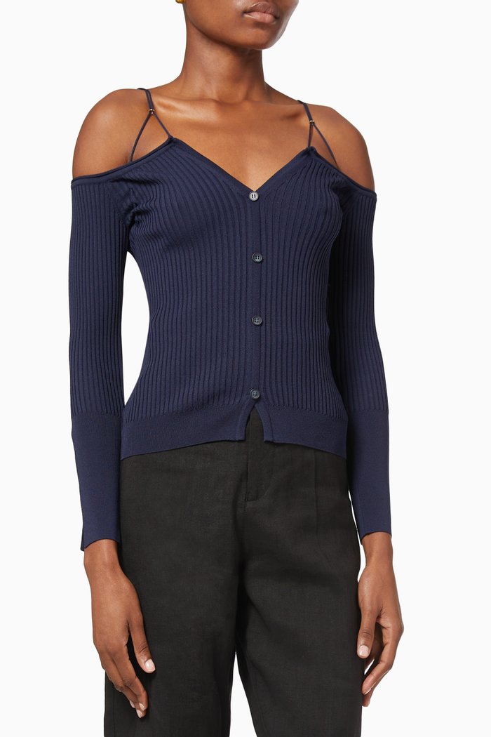 

Le Cardigan Tordu in Viscose-Blend, Blue