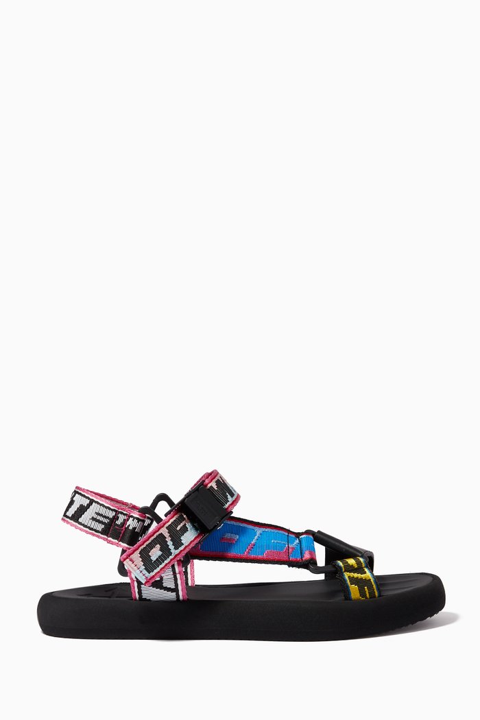 Industrial Trek Sandals in Nylon Blend, Black