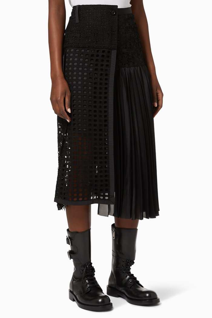 

Embroidered Lace Skirt, Black