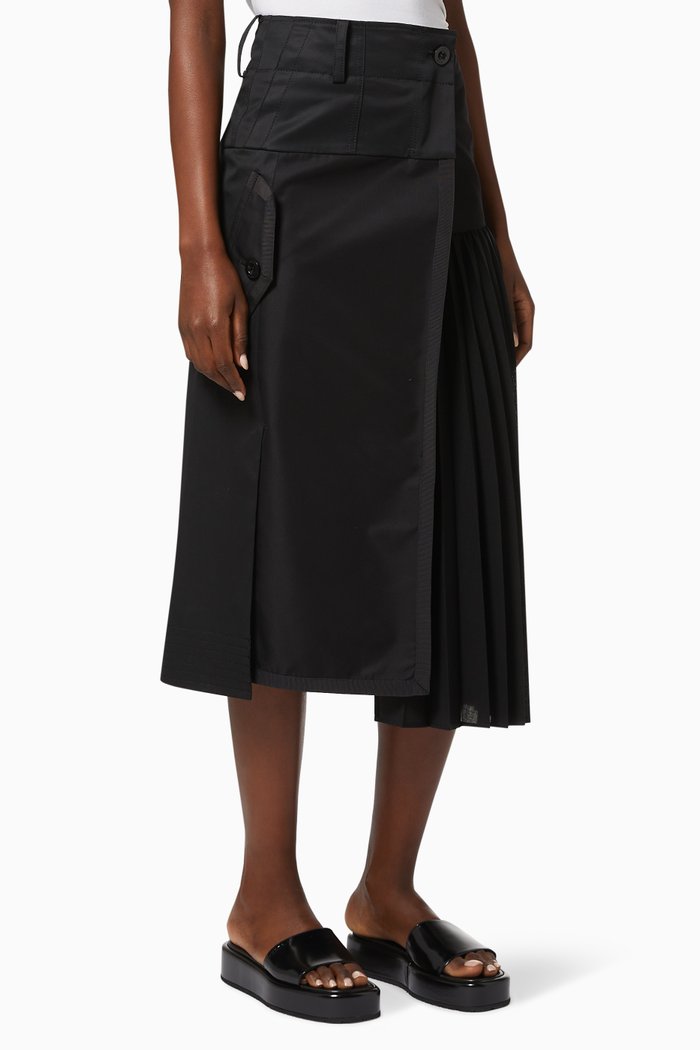 

Suiting Pleated Skirt, Black