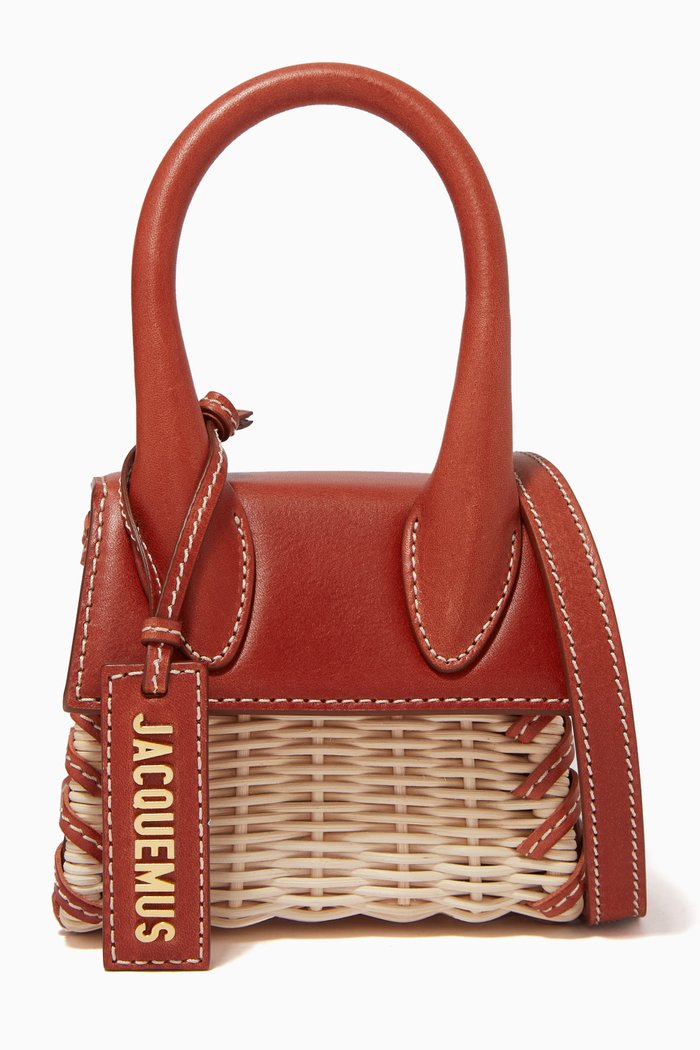 

Le Chiquito Mini Bag in Wicker & Leather, Red