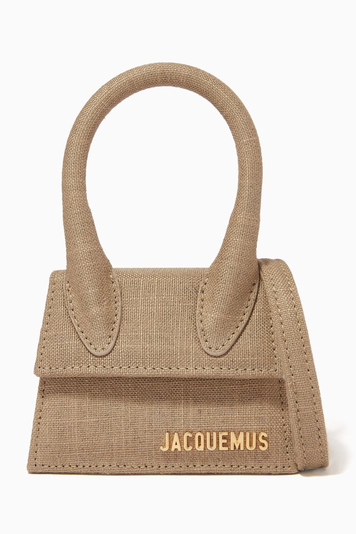 

Le Chiquito Mini Bag in Viscose-Linen Canvas, Neutral