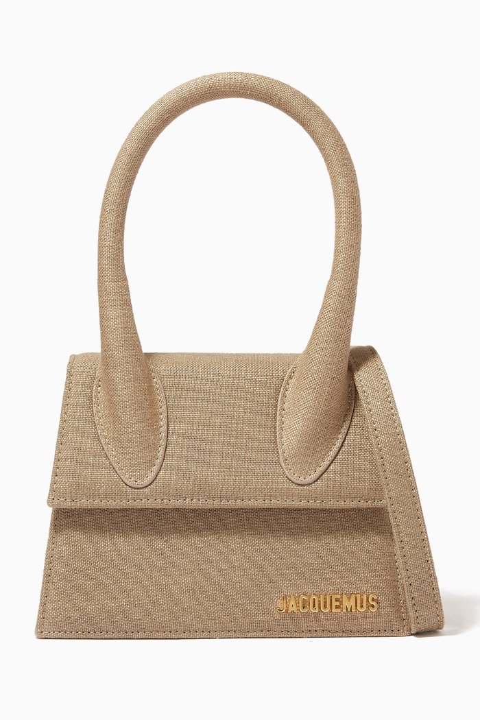 

Le Chiquito Moyen Small Bag in Viscose-Linen Canvas, Neutral