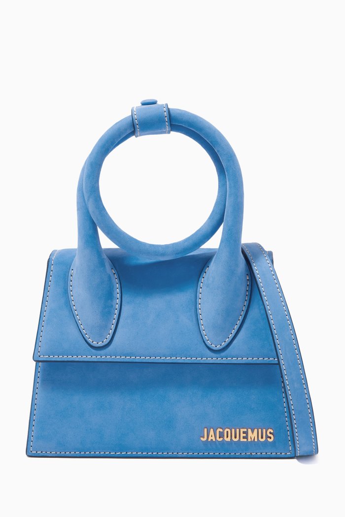 

Le Chiquito Noeud Bag in Leather, Blue