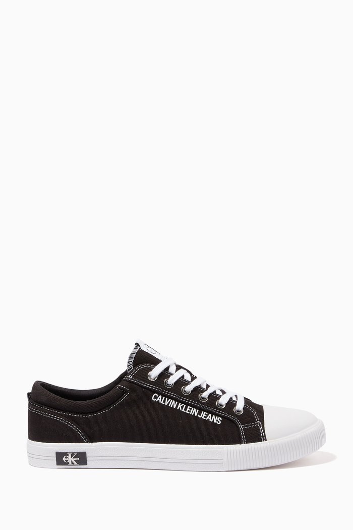 

Vulcanized Sneakers in Canvas, Black