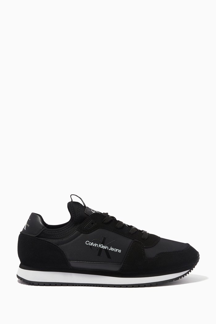 

Runner Sneakers in Suede, Black