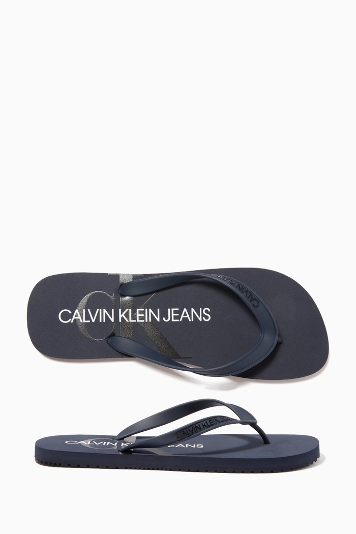 

Monogram Flip Flops, Blue