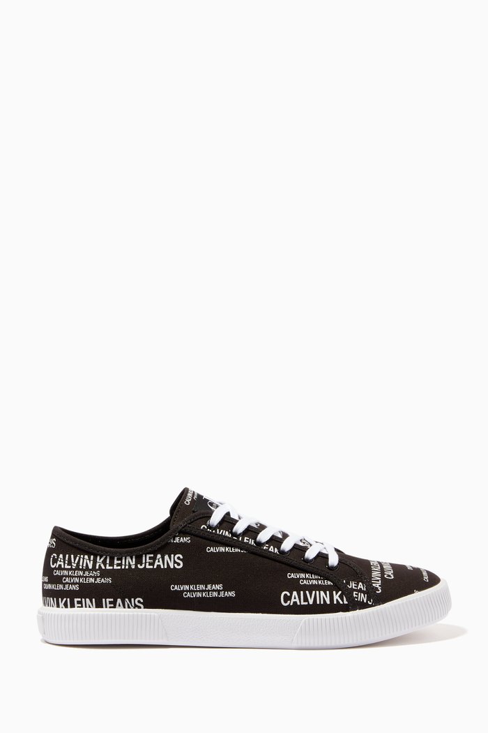 Canvas Vulcanized Sneakers, Black