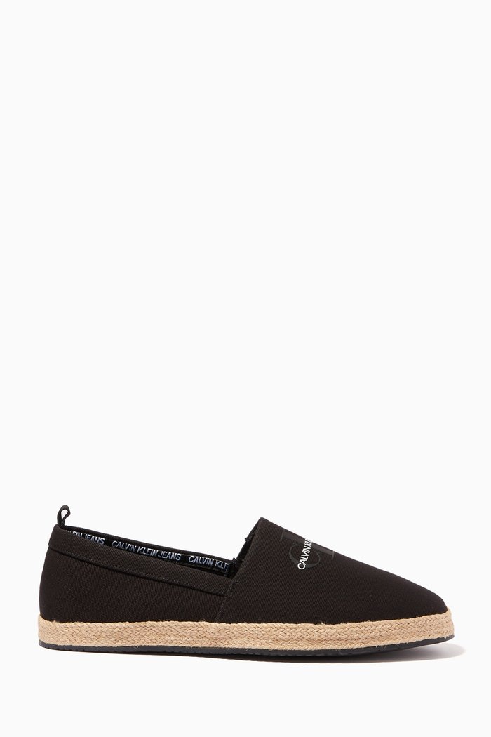 

Logo Espadrilles in Canvas, Black