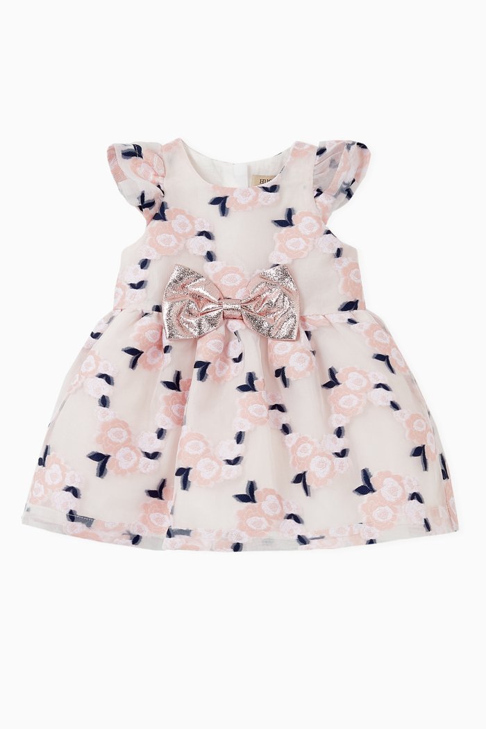 

Rose Garland Organza Dress with Bloomers, Pink