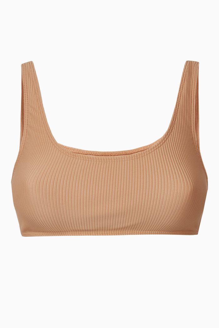 

Connor Ribbed Scoop Bikini Top, Neutral
