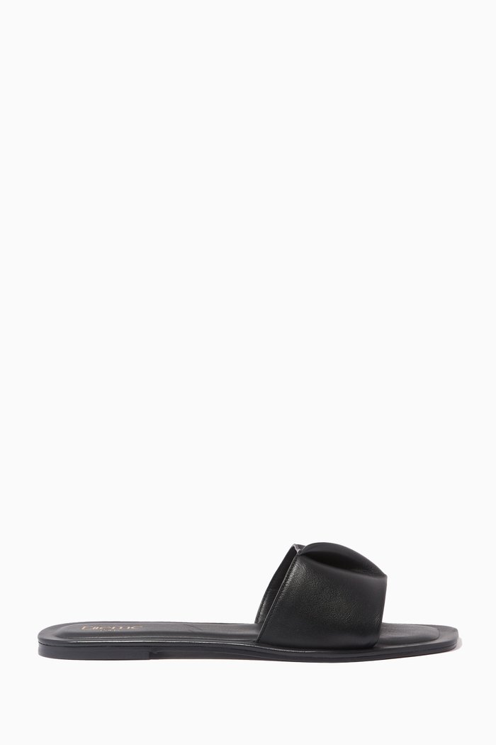 

Fold Slides in Lambskin, Black