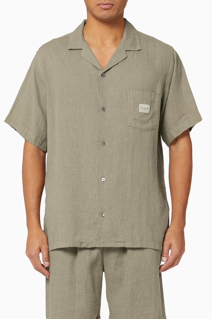 

Cuban Linen Shirt, Green