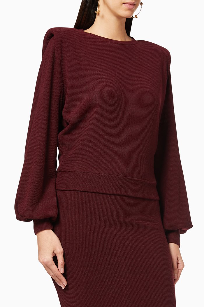 

Ribbed Knit Top, Burgundy