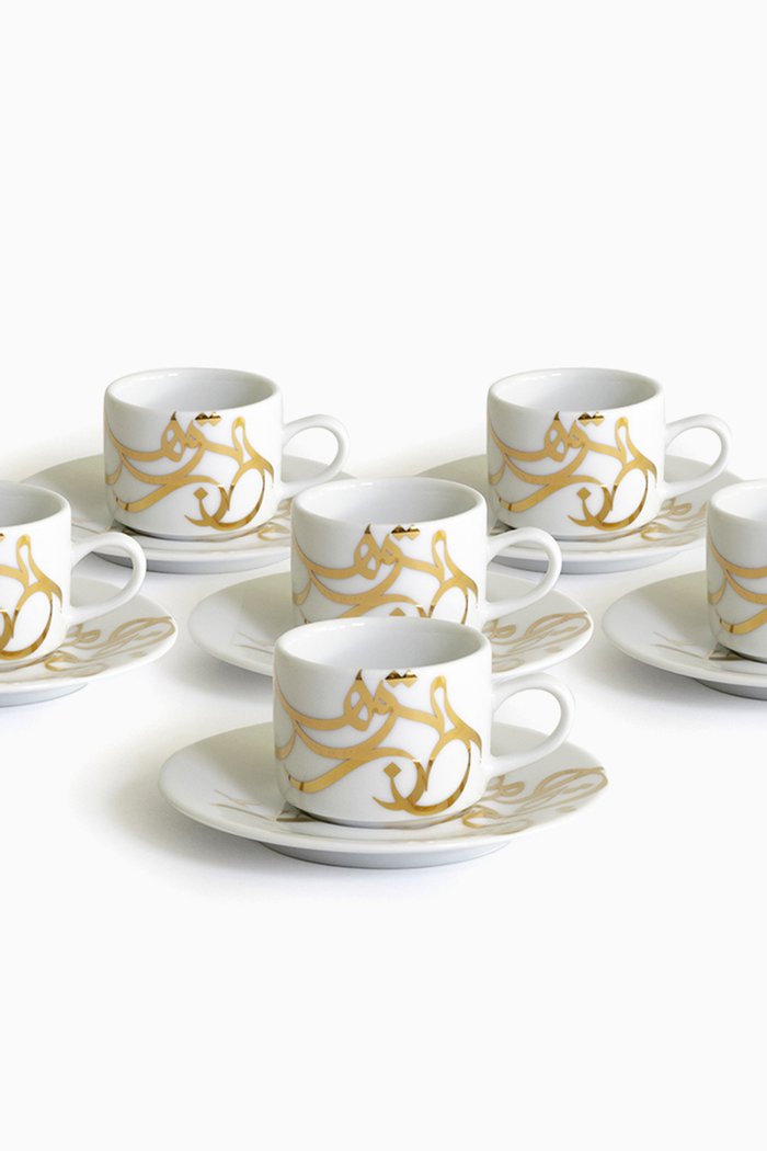 

Calligraffiti Espresso Cups, Set of 6, White