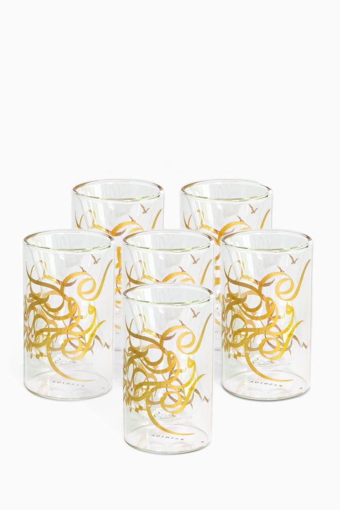 

Calligraffiti Double Walled Cups, Set of 6, Neutral