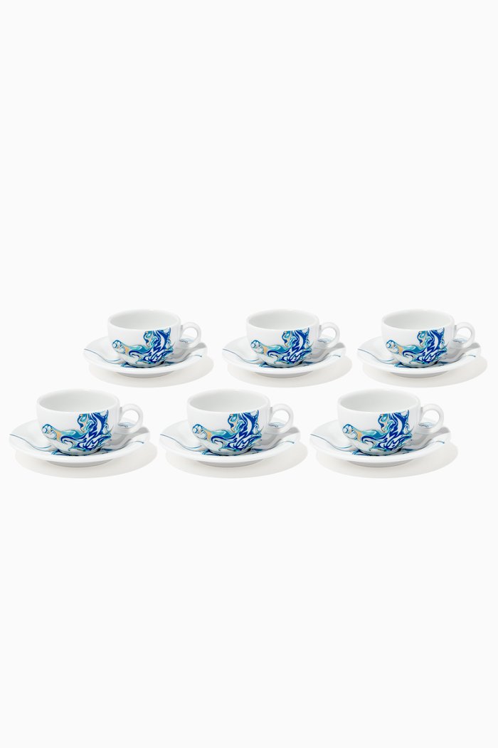 

Metamorphosis Tea Cups, Set of 6 with Gift Box, White