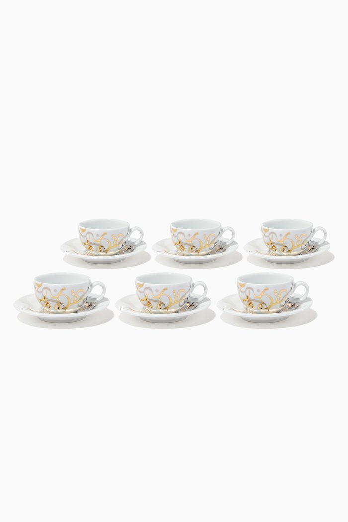 

Calligraffiti Espresso Cups, Set of 6 with Gift Box, White