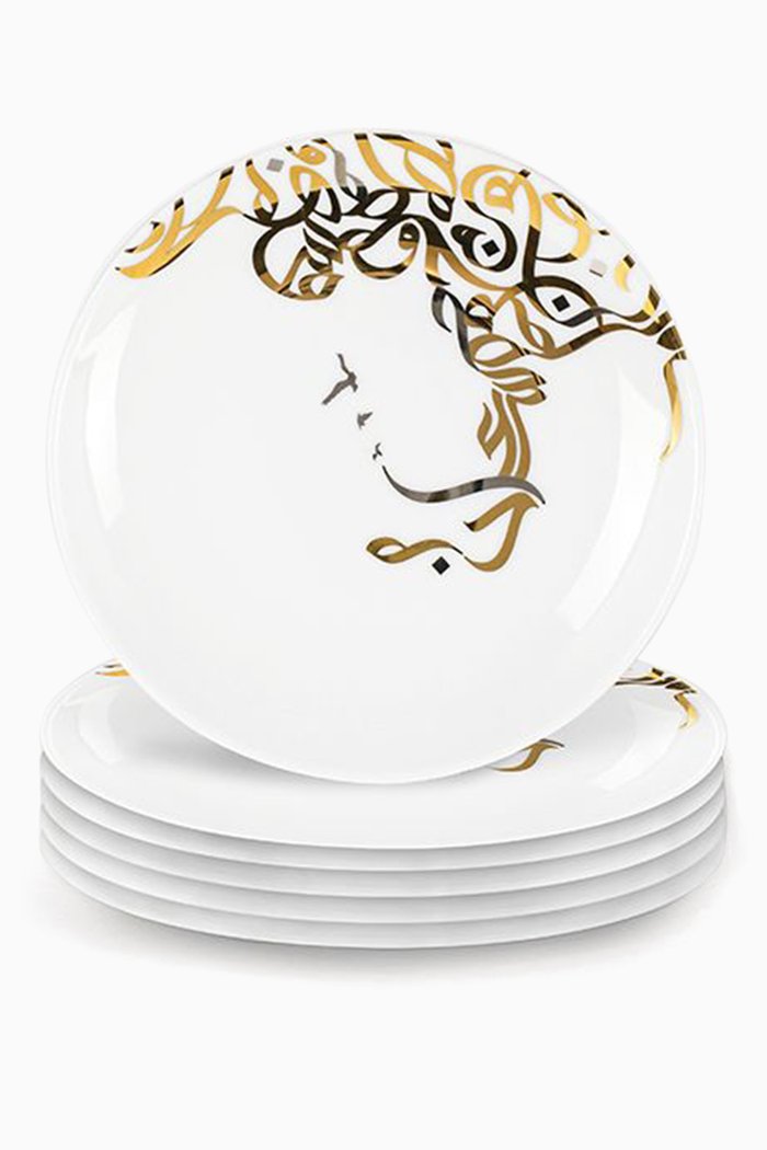 

Calligraffiti Salad/Dessert Plates, Set of 6, White