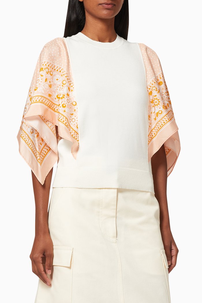 

Foulard Sleeves Sweater, White