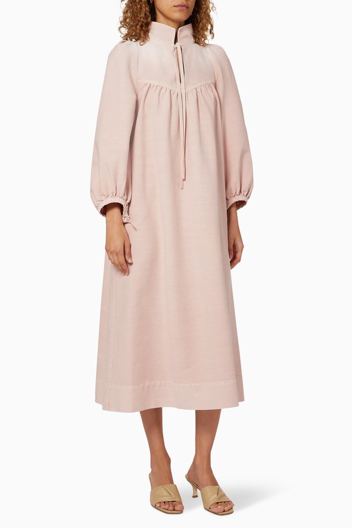 

Gathered Georgette Midi Dress, Pink