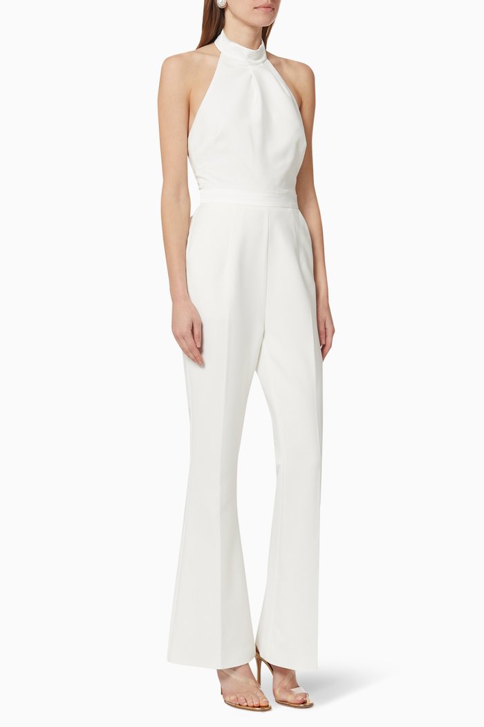 Bow Back Jumpsuit, White