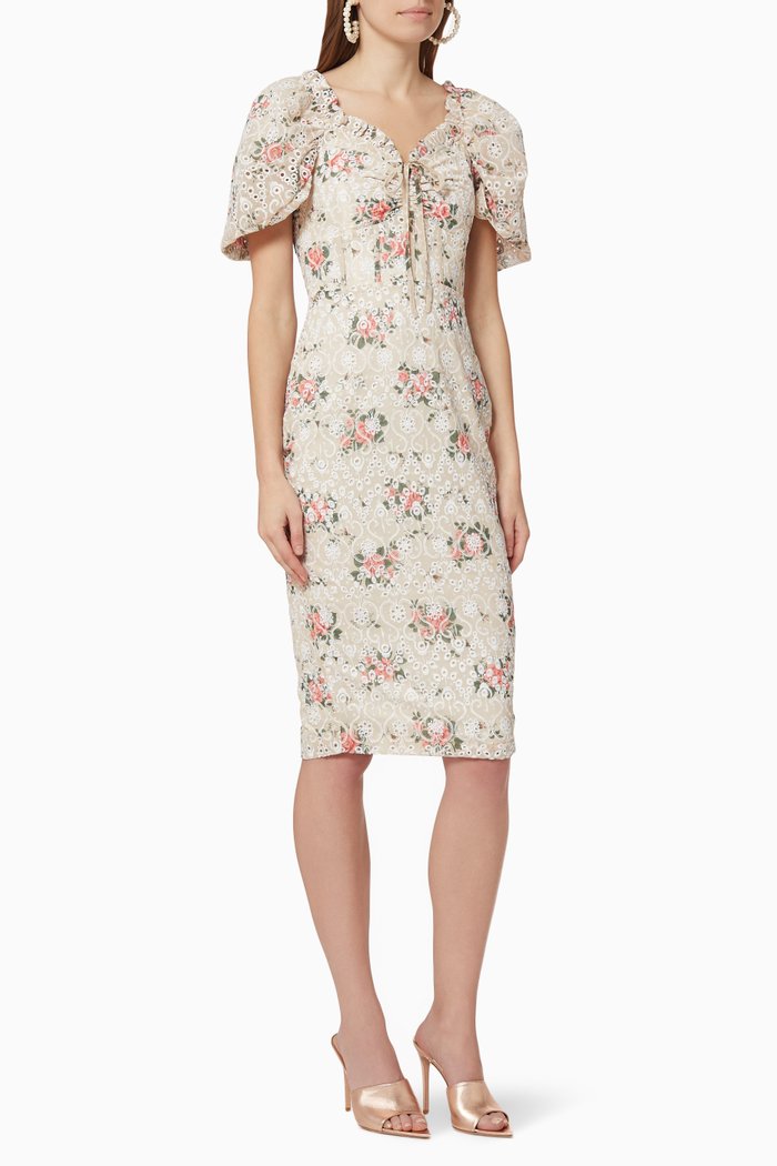 

Off Shoulder Corset Floral Dress, Multicolour