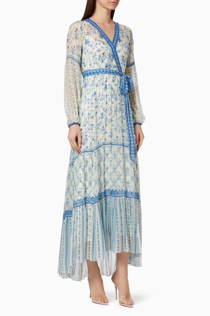 

Tie-up Floral Dress, Blue