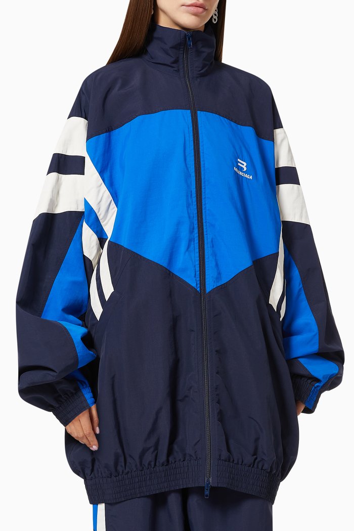 

Logo Tracksuit Jacket in Recycled Nylon, Blue