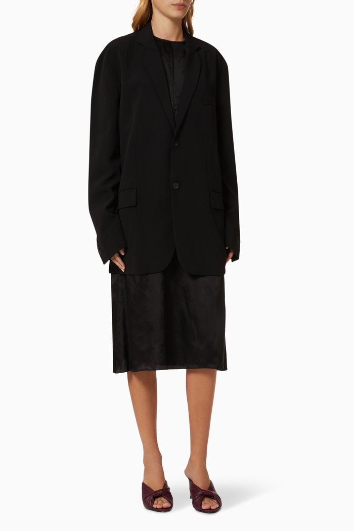 

Lining Tailored Dress in Stretch Technical Crêpe, Black