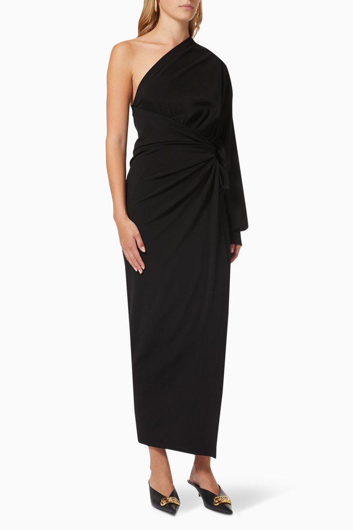 Body Wrap Dress in Milano Jersey, Black