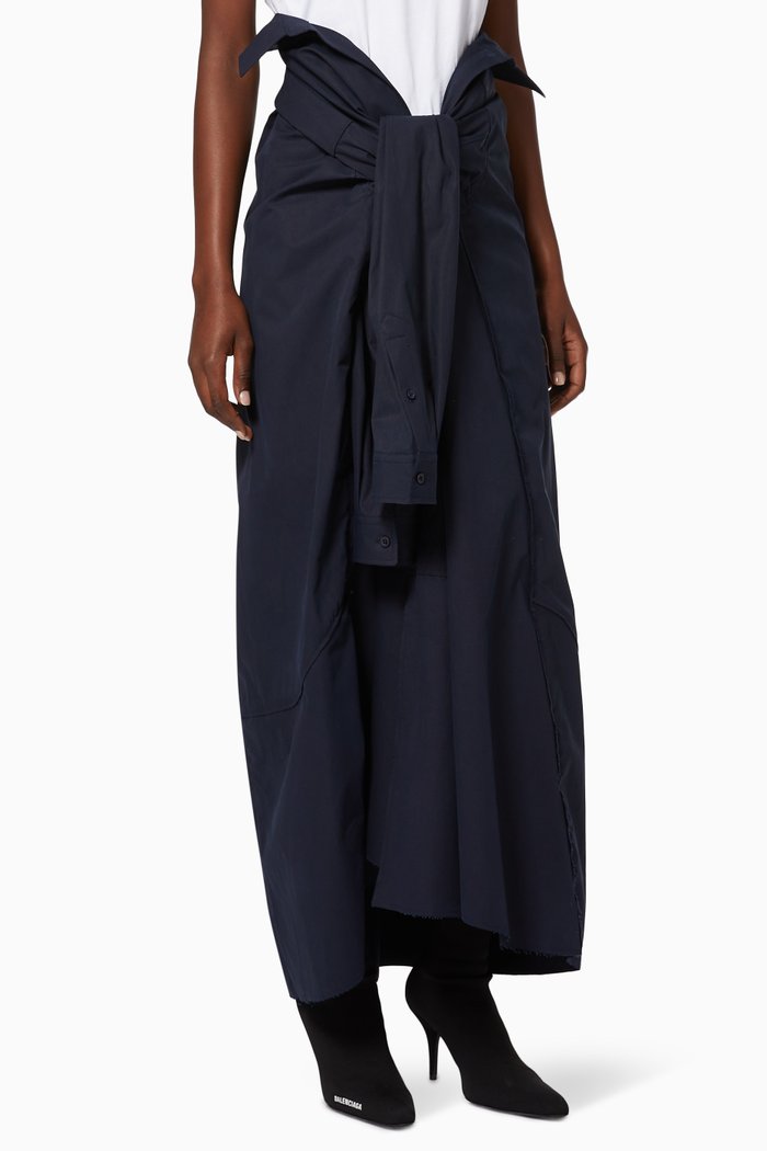 

Transformable Skirt in Cotton Poplin, Blue