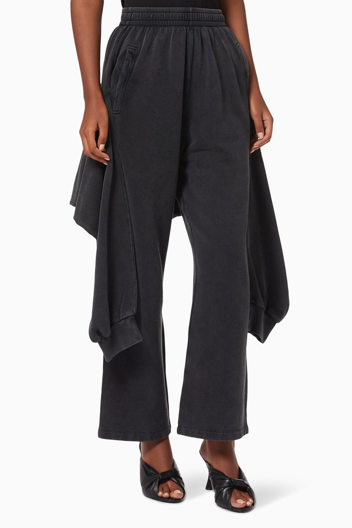 

Knotted Sweatpants in Organic Medium Fleece, Black