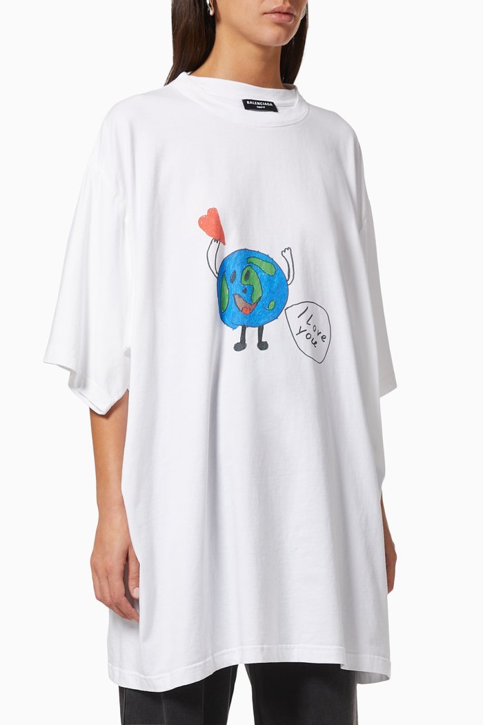

Love Earth Flatground Large Fit T-shirt in Organic Vintage Jersey, White