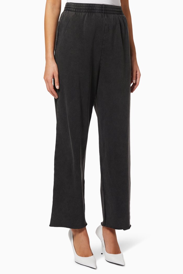 

Baggy Cropped Sweatpants in Organic Heavy Fleece, Black