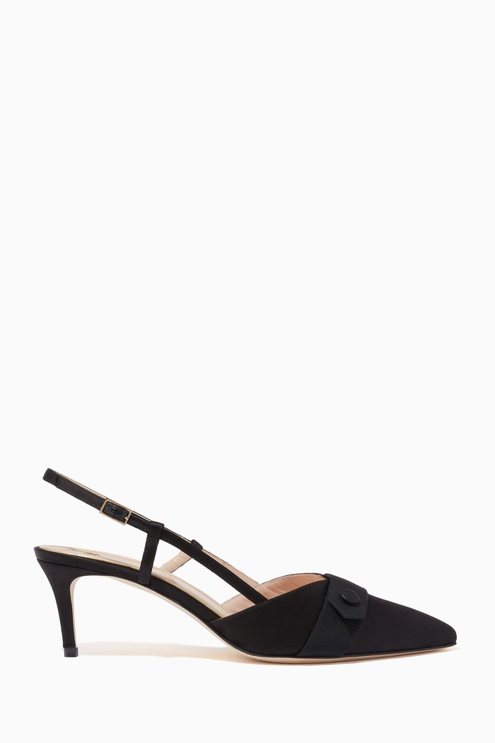 

Fionda Sofistica Pumps in Satin and Grossgrain, Black