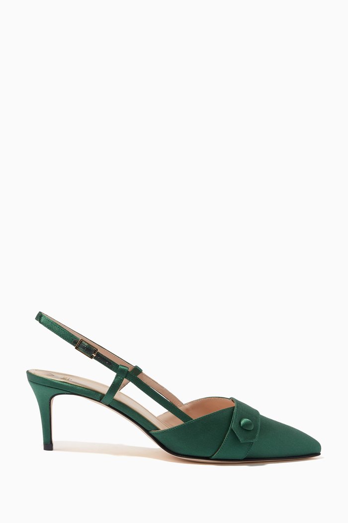 

Fionda Sofistica Pumps in Satin and Grossgrain, Green