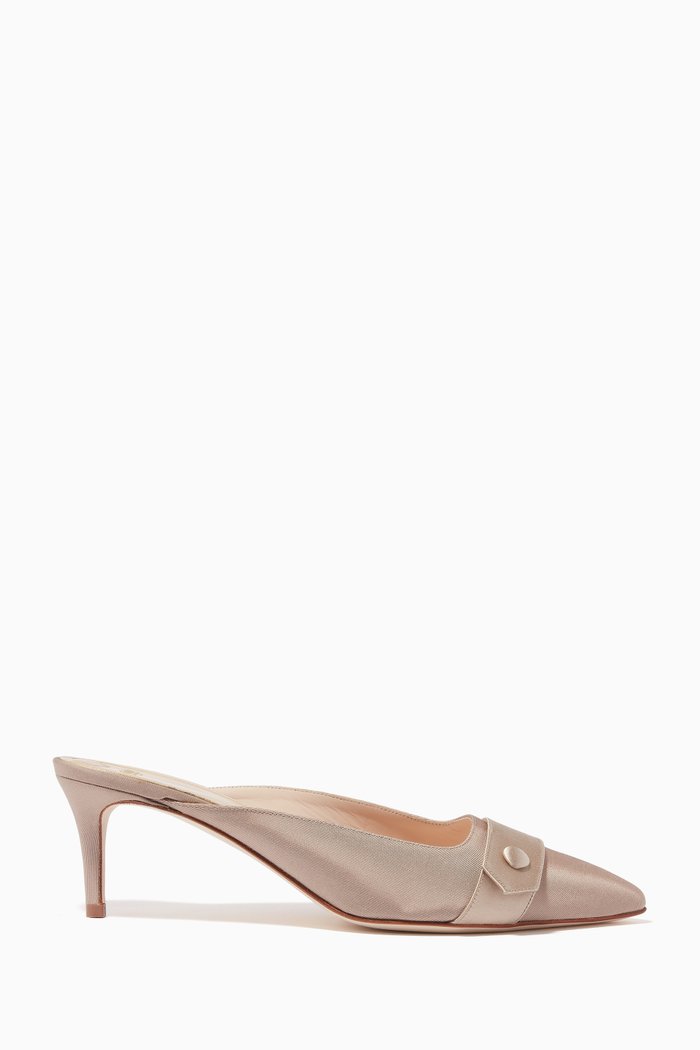 

Sophistry Mules in Grossgrain and Satin, Neutral