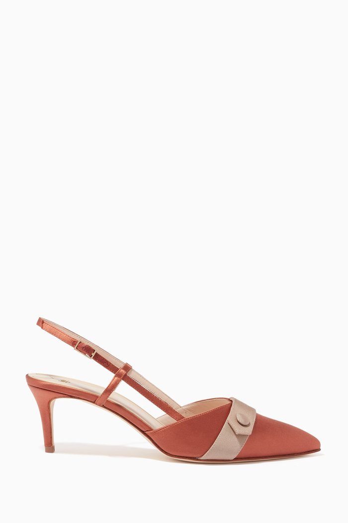 

Fionda Sofistica Contrast Pumps in Satin and Grossgrain, Pink