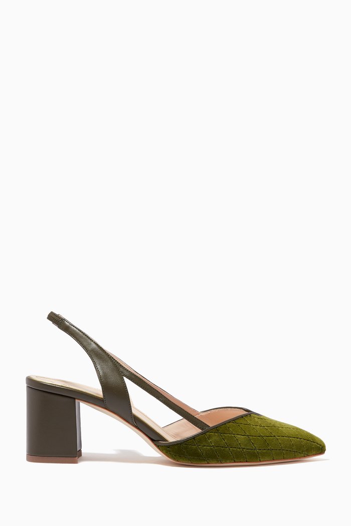 

Fionda Slingback Pumps in Velvet, Green