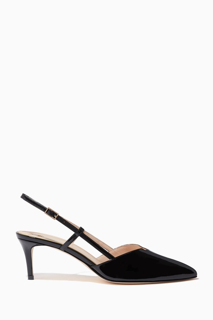 

Fionda Slingback Pumps in Patent Calfskin Leather, Black