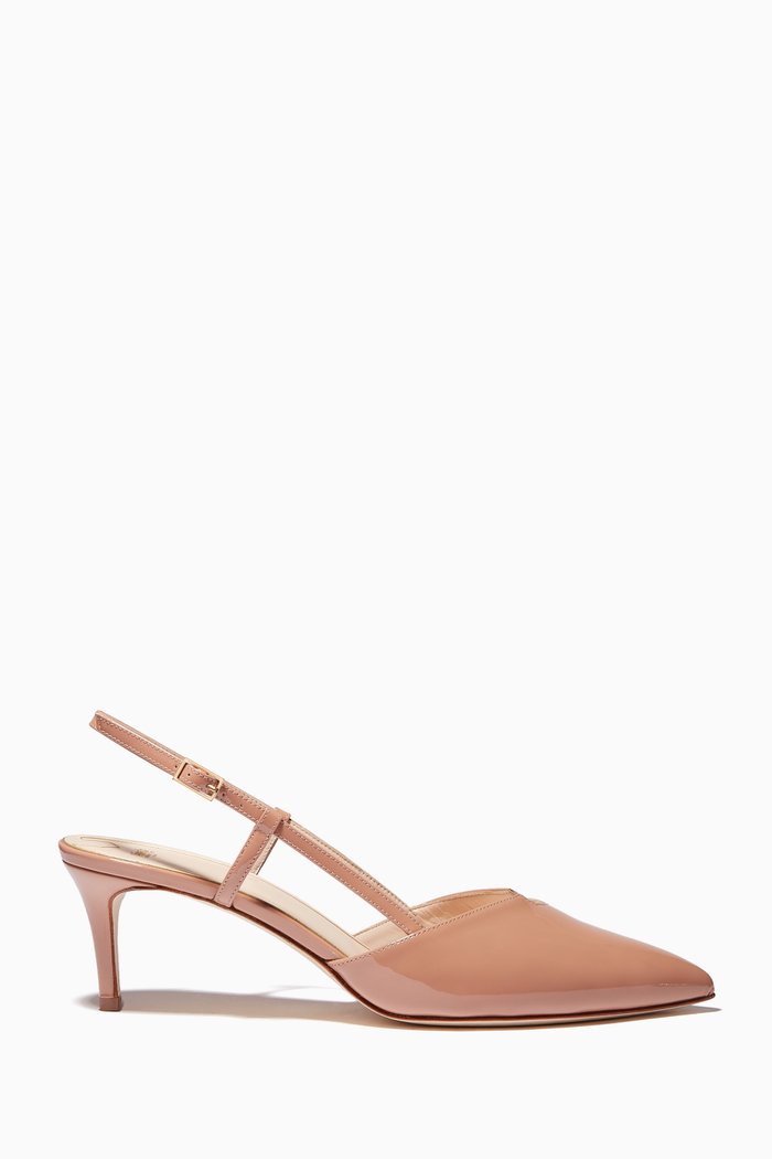 

Fionda Slingback Pumps in Patent Calfskin Leather, Neutral
