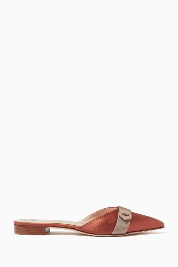 Sofistica Contrast Flats in Satin and Grossgrain, Pink