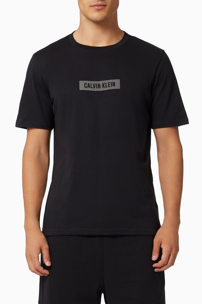 

Logo Gym T-shirt in Cotton Stretch Blend, Black
