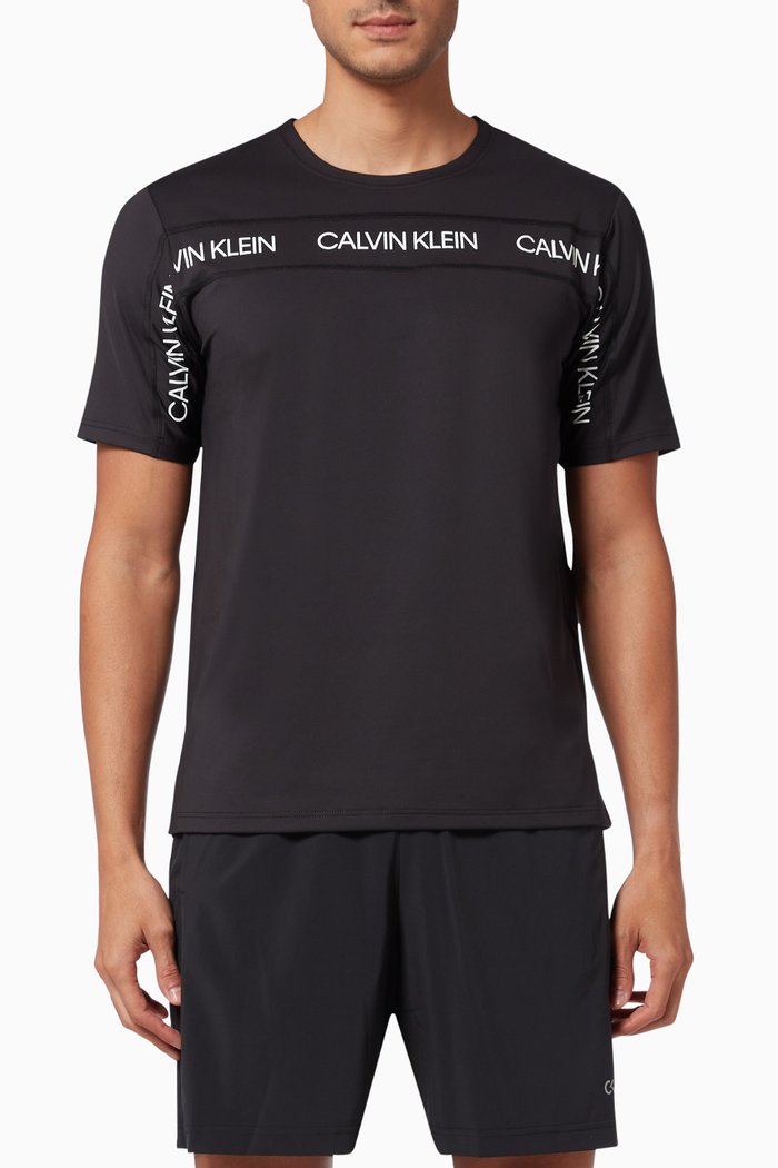 

CK Cool Touch Gym T-shirt in Technical Stretch Blend, Black