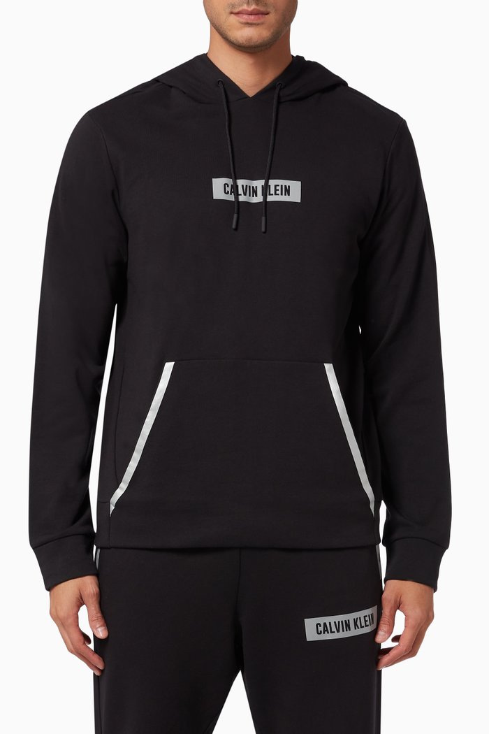 

CK Cotton Terry Hooded Sweatshirt, Black