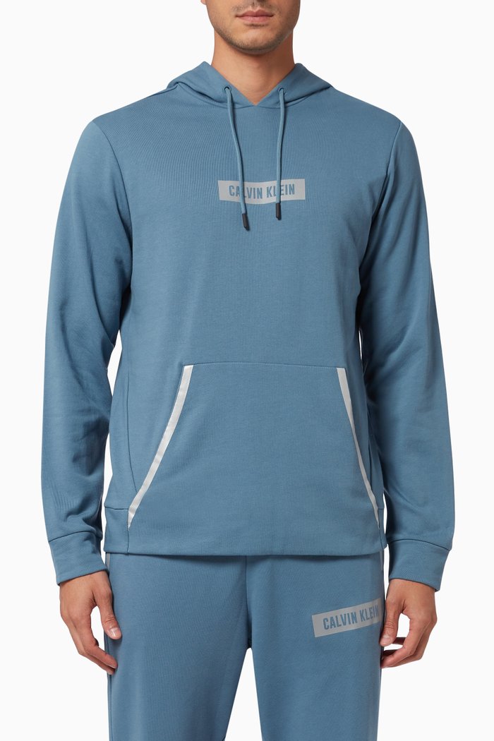 

CK Cotton Terry Hooded Sweatshirt, Blue